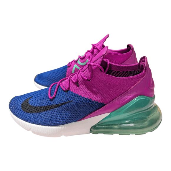 NIKE Air Max 270 Flyknit \'Fuchsia Flash\' Running Shoes Size 12 main image 8